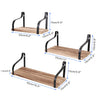 3 Pack Vintage Industrial Wooden Metal Wall Floating Shelf Storage Shelving Unit