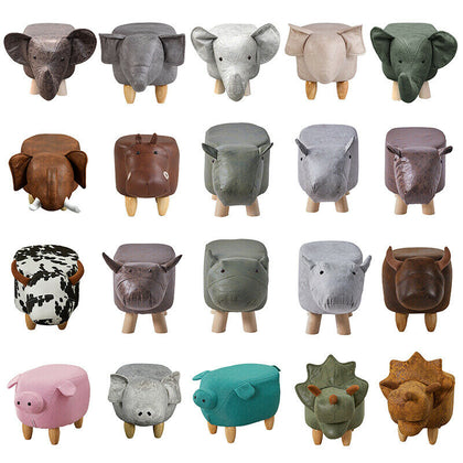 Animal Footstools Upholstered Ottoman Cushion Padded Seat Rest Stool Pouffe Gift