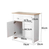Living Room Storage Cabinet Sideboard Cupboard 2 Door&2 Drawer White/Grey