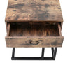 Vintage Sofa Side End Table C-Shaped 1 Drawer Storage Bedside Cabinet Nightstand