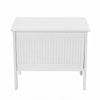 WOODEN BATHROOM STORAGE CHEST WHITE CABINET LAUNDRY CLOTHES BASKET BIN UNIT