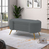 Accent Bench Fluffy Padded Bedroom Dining Room Bench Metal Leg Long Stool Pouffe