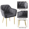 1/2/4/6pcs Grey Velvet Dining Chairs Metal Legs Office Room Reception Restaurant