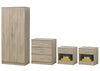 4 Piece Bedroom Furniture Set Wardrobe Chest Drawers 2 Bedside Table Sonoma Oak