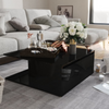 Black High Gloss Coffee Table with Storage Contemporary Living Room Furniture