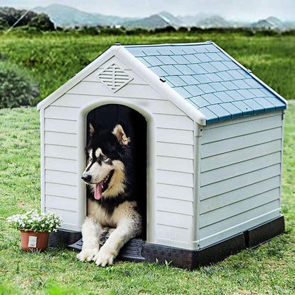 Plastic Dog Kennel Pet House Large Weatherproof Outdoor Durable Animal Shelter