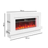 White Freestanding Electric Fireplace with LED Lights 48 inch - Amberglo AGL035