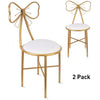 2x Vintage Bedroom Dressing Table Stool Velvet Leather Vanity Chair w/Metal Legs