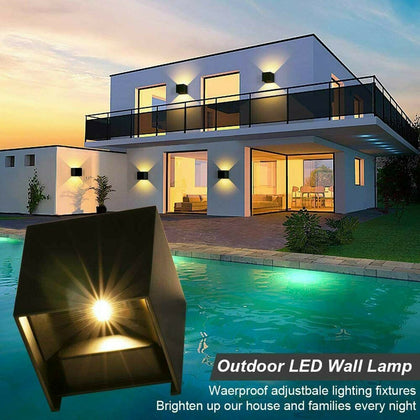 Black Cube Outdoor Night Wall LED Light Lamp Different Light Effect Modern Style