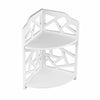 2 Tier White Bathroom Corner Shelf Display Stand Wall Mounted Unit Storage Rack