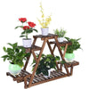 Multi Tier Wood Flower Rack Plant Stand Wood Shelves Bonsai Display Shelf Indoor