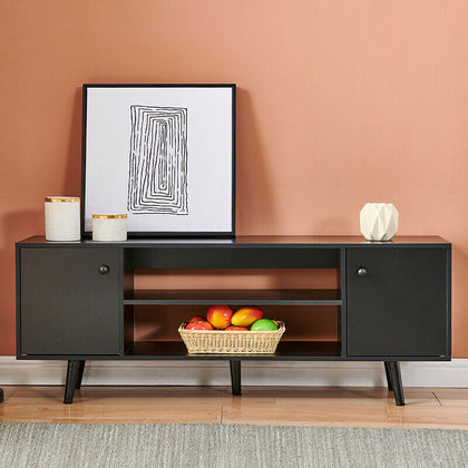 TV Stand Cabinet Multimedia Centers with Doors Storage Shelves Home Living Room