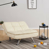 Single 1 Seater Cream Faux Leather Sofa Chair Lounge Settee Chaise Bedroom