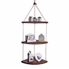Rustic Hanging Swing Corner Shelves Solid Wood Rope Ladder Floating Shelf Unit