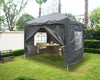 Garden Pop Up Gazebo Marquee Party Tent Canopy with Silver Layer Grey 2x2m