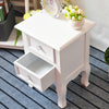 1 Pair White Bedside Tables Unit Nightstand Cabinet with Drawers Bedroom Storage