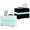 High Gloss Bedroom Furniture Bedside Table Cabinet Nightstand with Led Light UK
