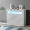 White LED Sideboard Cabinet High Gloss Cupboard Storage Furniture 2 Doors