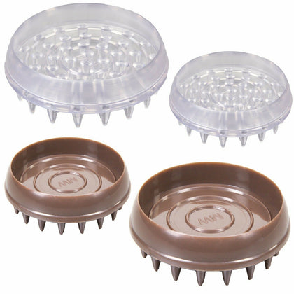 SMALL/LARGE SPIKED Castor Cups ANTI SLIDE CARPET GRIPS Floor Protectors Caster