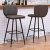 Vintage 2x Bar Stools Breakfast Chairs Dining Chair High Legs Kitchen Dark Grey