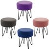 Round Sofa Footstool Ottoman Dressing Table Stool Bedroom Makeup Chair Velvet UK