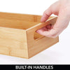 BAMBOO WOOD FOOD STORAGE BOX TRAY ORGANIZER TIDY BIN GRIP HANDLE CUPBOARD SHELF