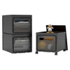 Mondeer Black Plastic Storage Boxes Storage File Cabinet on Wheels Removable