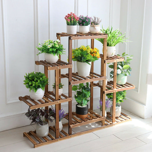Wooden Plant Stand 6 Tiers Updated Solid Pot Shelf Flower Bonsai Rack Display UK