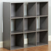 Hartleys Grey 9 Cube Modular Square Storage/Shelving 3 Tier Shelf Display Unit