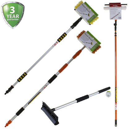 Car Wash Brush Telescopic Water Fed Hose Caravan Boat Van Bus Window Cleaner NEW
