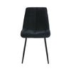 Set of 2 Modern Black Dining Chairs Velvet Padded Seat Metal Legs Kitchen Lounge
