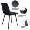 Set of 2 Velvet Dining Chairs Soft Padded Seat Metal Legs Modern Office Kitchen