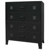 Chest of Drawers Metal Industrial Style 78x40x93cm Black Cabinet Unit