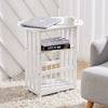 Drop Leaf Table Foldable Magazines Rack Shelf Sofa Side End Storage Stand White