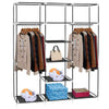 Practical Fabric Canvas Wardrobe Hanging Rail Shelving Clothes Storage Cupboard