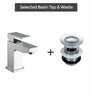 Neshome Cloakroom Modern Bathroom Basin Sink Mono Chrome Mixer Tap & Waste