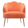 Velvet Fabric Scallop Back Chair Lounge Occasional Accent Sofa Armchair 5 Styles