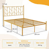 4FT6 Double Metal Bed Frame Heavy-duty Slatted Platform Bed with Headboard