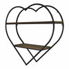 Heart Shaped Metal & Wood Wall Hanging Shelf Unit Rustic Home Decor Display