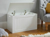 Large White Wooden Storage Chest Ottoman Laundry Box Home Trunk