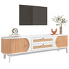 TV Stand Cabinet Unit Modern Wooden Rattan 2 Drawers 2 Doors TV Entertainment