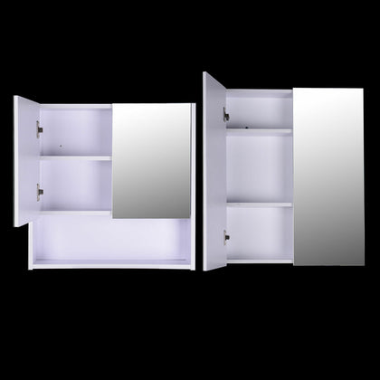 Wall Mounted Mirror Cabinet Vanity Storage Cupboard Shelf Bathroom Double Door