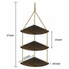 Rustic Hanging Swing Corner Shelves Solid Wood Rope Ladder Floating Shelf Unit