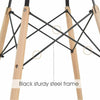 Modern Round Tempered Glass Kitchen Table with Solid Wood Leg & Metal Frame 80cm