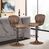 Set of 2 Bar Stools Adjustable Swivel Leather Pub Chair Kitchen Dining Chairs