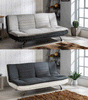 Modern Grey Sofa Bed Brand Fabric 3 Seater Padded Sofabed With Chrome Legs