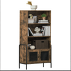 Vintage Industrial Bookcase Cabinet Tall Display Storage Shelving Unit Furniture