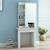 White Dressing Makeup Table Sliding Mirror Drawer Shelves Bedroom Furniture Unit