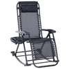 Outsunny Folding Recliner Chair Outdoor Lounge Rocker Zero-Gravity Seat Black