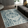 Luxury Rug Faded Blue Floor Carpet Area Rugs Mats Non Slip Living Room GB